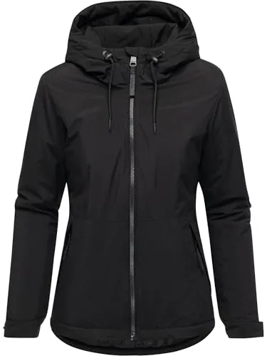 Ragwear Damen warme wasserdichte Winterjacke mit verstellbarer Kapuze Bevin Warm YOUMODO Black Gr. L