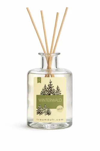 Mikado Raumduftflakon Winterwald mit Peddigrohrstäbchen 180 ml - Erleben Sie die winterliche Frische mit warmen Gewürzen. 180 ml hochwertiges Duftöl für bis zu 3 Monate, inkl. 8 Stäbchen. Ideal für eine angenehme Atmosphäre in Ihrem Zuhause.