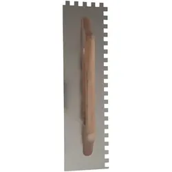 Hufa Schweizer Aufziehplatte Edelstahl mit Holzgriff 480x130mm - Hufa Aufziehplatte 480x130mm mit rostfreiem Edelstahlblatt und Naturholzgriff. Ideal für präzises Auftragen von Fliesenkleber. Perfekt für Profis und Heimwerker!