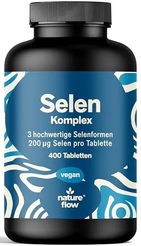 Selen hochdosiert 3-Fach-Komplex – 400 Tabletten – 200 µg | Selenhefe, Selenmethionin & Natriumselenit – vegan, abgefüllt in Deutschland