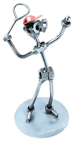 STEEMO Schraubenmännchen Tennisspieler Tennis-Ass Geschenk Metall-Deko 12x9x18 cm