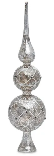 SIKORA Christbaumschmuck SP4S - Irisierendes Klar Glas mit Antik SILBER Dekor - Dekohänger aus hochwertigem, irisierendem Klar Glas, veredelt mit einem eleganten Antik SILBER Dekor für festliche Akzente an Ihrem Weihnachtsbaum.