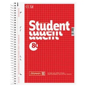 BRUNNEN Collegeblock 1067952 A5 kariert 80Bl rot