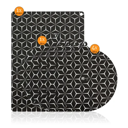 Meisterhome® Induktionsschutzmatte – Herdabdeckplatte - Herdabdeckung Induktionsfeld - Hitzeschutzmatte - Induktionsmatte für alle Größen - Silikon Matte - Induktion Schutzmatte, Model:Set 2