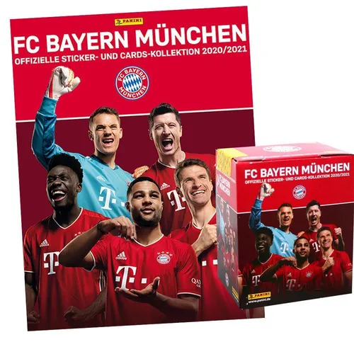 FC Bayern München - Sticker und Card Kollektion 2020/2021 - Sammelset mit Display und Album für Fans des FC Bayern München. Perfekt für leidenschaftliche Sammler und Fußballbegeisterte, um die Saison 2020/21 zu feiern.