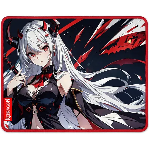 Redragon EISA P047-S Anime Gaming-Mauspad - Glatte Lycra-Oberfläche, rutschfeste Gummibasis, wasserabweisend, langlebiges 3 mm Dickes Design, 33 x 25 cm, Schwarz