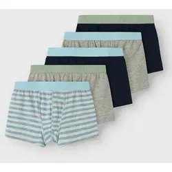 Name It Trunk NKMBOXER für Jungen mit Logoschriftzug und weichem Bund (Packung, 5-St) eng, Jersey, aquamarine, angesetztes Bündchen blau 104