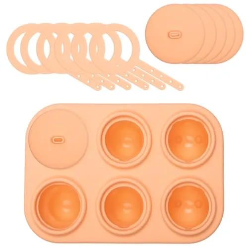 LURCH Popsicle IceForm Arctic – Silikon-Eisformen für 6 Eis am Stiel mit Tiermotiven | soft apricot