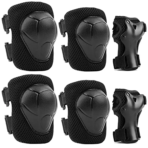 Kinder Schutzausrüstung Protektorenset, JIM'S STORE 6PCS Knieschoner Ellenbogenschoner Handgelenkschutz Schutzset zum Kinder Rollschuhlaufen Inline Skates Skateboarding Radfahren