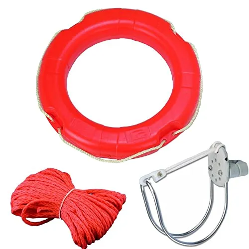 Rettungsring 60 cm mit Halterung und 30 Meter Wurfleine schwimmfähig