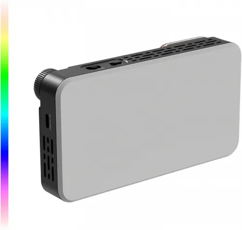 LED-Dauerlicht Compact 40W RGB | LUX-Serie 28878 - Kompaktes LED-Leuchtmittel mit 40W, 360 RGB-Farben und variabler Farbtemperatur. Perfekt für mobiles Arbeiten und Studios, steuerbar per App oder Tasten.