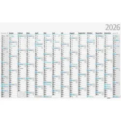 GLOCKEN Plakatkalender Plakatkalender A0 121x77cm 14 Monate gefalzt Kalendarium 2026