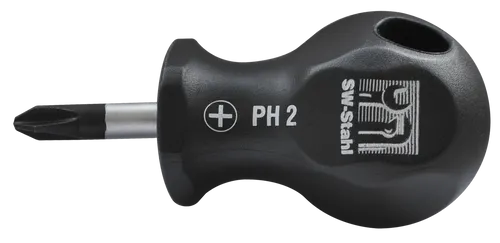 SW-Stahl Schraubendreher Kreuz PH2 x 25 mm Extra Kurz Kreuzschlitz Isoliert