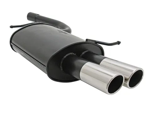 OMAC Novus Sportauspuff für Audi A4 B6 / 8E mit 2x76mm Endrohren - Auspuff-Flexrohr mit EG Genehmigung, sportlichem Sound und einfacher Montage für Audi A4 (B6/8E) - Ideal für alle, die Leistung und Stil kombinieren möchten.