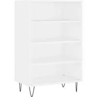 vidaXL Highboard Weiß 57x35x90 cm - Stilvolles Highboard aus hochwertigem Holzwerkstoff mit viel Stauraum und eleganten Metallfüßen, ideal für eine ansprechende Wohnraumgestaltung.