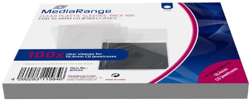 MediaRange CD Hüllen 100pcs Folientaschen 10.4mm transparent