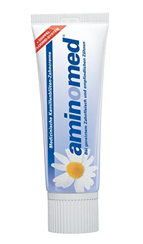 Aminomed Fluorid-Kamillen-Zahncreme, 1er Pack (75 ml) - Aminomed Fluorid Kamille Zahnpasta, 1er Pack (75 ml) für eine sanfte Zahnpflege mit angenehmem Geschmack, ideal für die tägliche Anwendung.