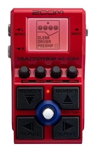 ZOOM MS-60B+ Bass-Multi-Effektpedal - Bass Multieffekte mit 75 vielseitigen Effekten, ideal für Bühne und Studio. Realistische Amp-Modelle und intuitive Bedienung machen es zum perfekten Begleiter für jeden Bassisten.