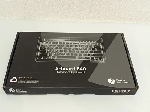 Bakker Elkhuizen S-board 840 - Ergonomische USB-Tastatur - Tastatur mit kompaktem Design, 2 USB-Anschlüssen und ergonomischem Tastenanschlag für gesundes, komfortables Arbeiten im Büro oder unterwegs.
