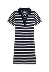Tommy Hilfiger Polokleid SLIM OPEN NK POLO DRESS SS in Blau in blau von Tommy Hilfiger