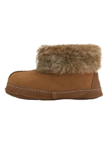Lammfell Hüttenschuhe - EUR 36 in Cognac - Hausschuhe aus kuscheligem Merino Lammfell, ganzjährig tragbar und temperaturausgleichend. Ideal für müde Füße – kühlt im Sommer und wärmt im Winter.