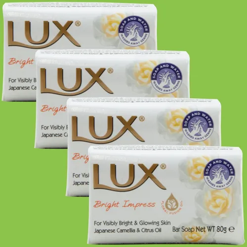 Lux Handseife japanische Kamelie & Zitronenöl Kernseife Bright Impress 4 x 80g