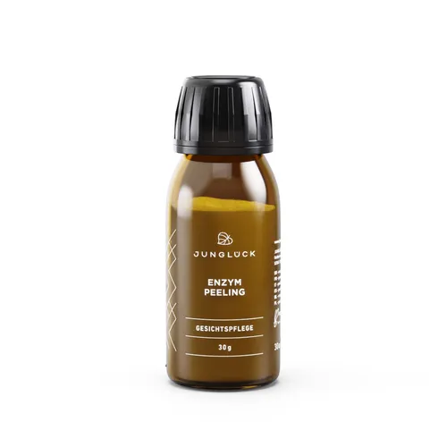 JUNGLÜCK Enzym Peeling mit 10% Vitamin C - Feinporiges Peeling für eine sanfte Hautreinigung. Enthält natürliche Enzyme und Vitamin C, um das Hautbild zu optimieren und für ein frisches, strahlendes Aussehen zu sorgen. Ideal für die wöchentliche Pflege.
