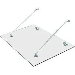 Homcom Vordach aus Verbundsicherheitsglas (ESG) - Pavillon: Hochwertiges Glasdach aus 12mm ESG, rostfreie Edelstahlhalterungen und einstellbarer Neigungswinkel für optimalen Wasserablauf.