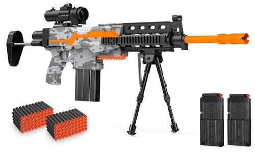 FoMass Elektrische Spielzeug Pistole Gun Sniper für Kinder - Gewehre & Pistolen - 3 Modi für individuelles Spielerlebnis und bis zu 50 FT Reichweite, ideal für spannende FPS-Spiele und kreative Montage.