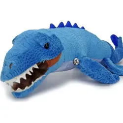 Mosasaurus Kuscheltier blau 44 cm - Plüsch Meeresechse MATABLUE - Kuscheltiere - Hochwertiges Mosasaurus Plüschspielzeug, ideal für Dino-Fans! Mit einzigartigem Schuppenmuster und aus Recyclingmaterial, waschbar bis 30 °C.