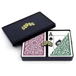 COPAG Elite - Jumbo Face - 2 index - GreenBurgundy Double-Deck