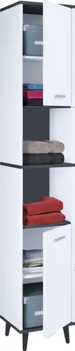 Produktbild VCM Holz Badezimmerschrank Landos Weiß/Anthrazit