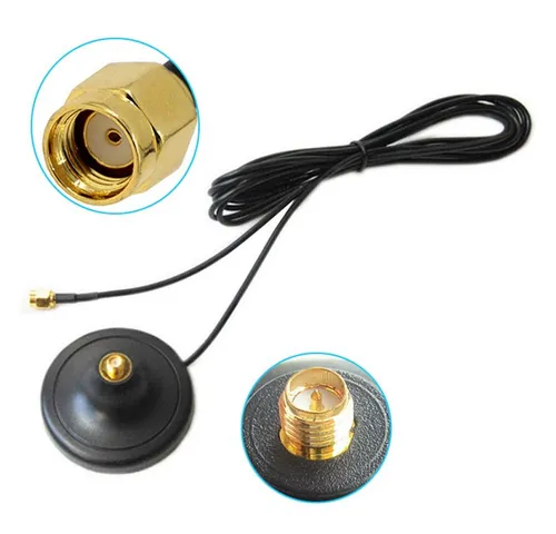 Bolwins O13C 3m WLAN RP-SMA Kabel Antenne Verlängerungskabel Adapter Standfuss Verlängerungskabel, RP-SMA Stecker, RP-SMA Buchse (300 cm), Reverse-SMA, mit Standfuß, verlustarme Signalübertragung