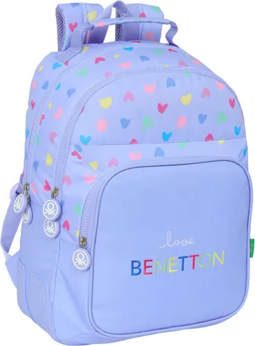 Schulrucksack Benetton Lila Lila 32 x 42 x 15 cm