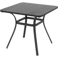 Gartentisch Bistrotisch Beistelltisch 80 x 80 cm - Grau - Moderner quadratischer Gartentisch für Innen- und Außenbereich. Robustes Metallmaterial sorgt für Langlebigkeit und stilvolles Design. Ideal für gemütliche Stunden auf Balkon oder Terrasse.