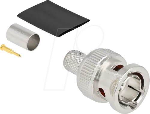 DELOCK 91772 - BNC Stecker zum Crimpen RG6 mit passendem Schrumpfschlauch