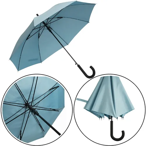 Stockschirm Automatik Groß, Regenschirm mit Metallstock Schirm Hellblau Ø103 cm