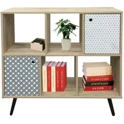 Möbilia Sideboard | 4 offene Fächer, 2 Türen in blau von Möbilia