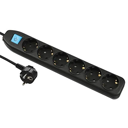 Electraline 52612, 6-Fach Steckdosenleiste mit Schalter