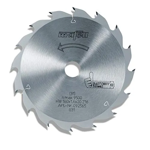 Sägebl.-HM 160x1.6x20 - 16Z/FZ/FA - Kreissägeblatt 160 x 1,6 x 20 mm mit 16 Zähnen, perfekt für präzise Schnitte in Holz und vielseitigen Einsatz geeignet.