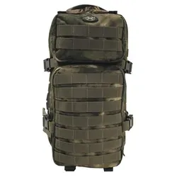 US Rucksack Assault I HDT-camo FG - Grün - Robuster Tagesrucksack mit 30 Litern Volumen, zwei großen Hauptfächern und verstellbaren, gepolsterten Tragegurten für optimalen Komfort. Ideal für Outdoor-Aktivitäten und vielseitigen Einsatz.