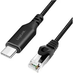 LogiLink USB-C auf RJ45 Ethernet-Kabel 1m, 1 Gbit/s Cat6 S-FTP