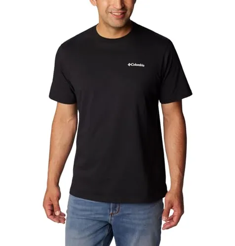 Columbia Herren North Cascades Kurzärmeliges T-Shirt - Outdoor & Funktionsshirts für Herren, ideal für Sommeraktivitäten, mit angenehm dehnbarem Baumwolljersey und stylishem Columbia-Logo.