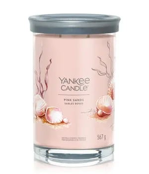 Yankee Candle Pink Sands Signature Large Tumbler Duftkerze 567 g - Duftkerze mit exotischem Insel-Aroma, kombiniert frische Zitrusnoten, blumige Akzente und würzige Vanille für ein entspanntes Ambiente.