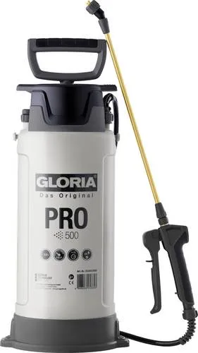 Gloria PRO 500 Drucksprüher 5 l - Hochwertiger Drucksprüher für Garten- und Hausanwendungen, 5 l Volumen, ergonomisches Design für komfortables Arbeiten und präzise Anwendung.