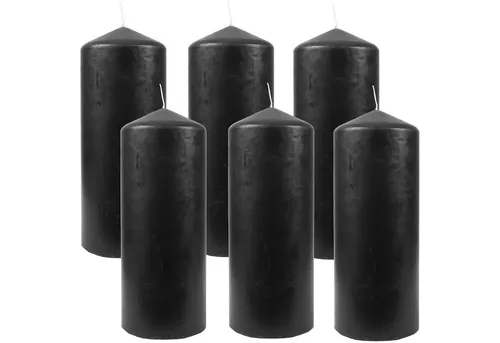 HS Candle Stumpenkerze Blockkerze (6-tlg), Wachskerzen Ø6cm x 13,5cm - Kerze in vielen Farben