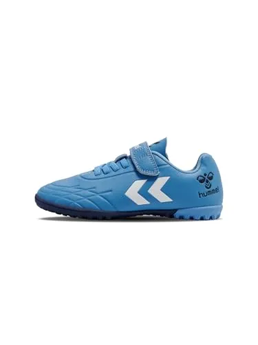 Hummel Top Star Turf TF JR Fußballschuhe - Blau/Weiß, Größe 33 EU - Fußballschuhe für Kunstrasen, ideal für Anfänger mit hervorragendem Grip und Komfort. Die strapazierfähige Synthetik sorgt für eine perfekte Passform und Unterstützung.