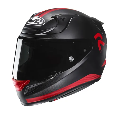 HJC RPHA 12 Enoth Helm, schwarz-rot, Größe S für Männer - Motorradhelm mit Premium P.I.M. Evo Schalenmaterial für verbesserte Stoßfestigkeit und Komfort, ideal für sichere und angenehme Fahrten.