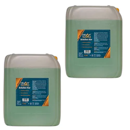 INOX® Scheibenreiniger Konzentrat 2 x 5 L – Scheibenwischwasser-Zusatz für Autoscheiben | Universeller Glasreiniger für Wischwasser | Konzentrat für Glatte Oberflächen