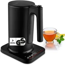 MEDION LIFE Digitaler Wasserkocher MD12106 mit LED-Display - Leistungsstarker Wasserkocher mit 2.200 Watt und 1,5 Liter Kapazität. Stufenlose Temperaturwahl von 35 bis 100 °C für optimale Nutzung. Intuitive Steuerung und praktische 360°-Basis für flexibles Kochen.